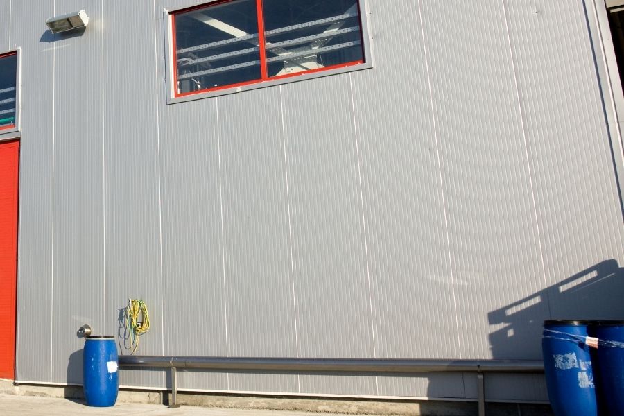 New Commercial Building with gray exterior