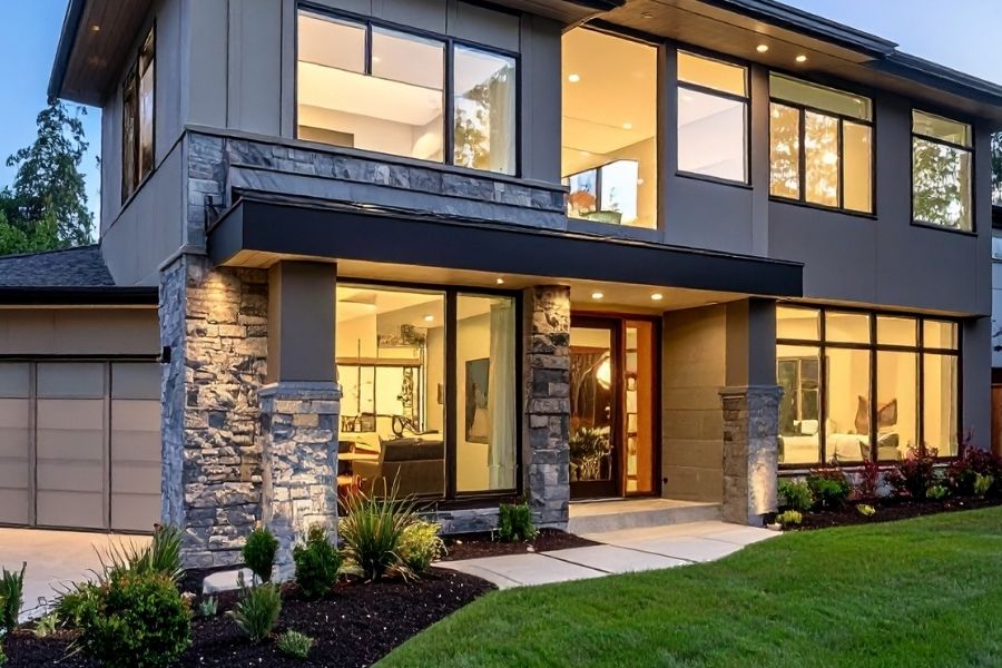Modern House Exterior at Twilight
