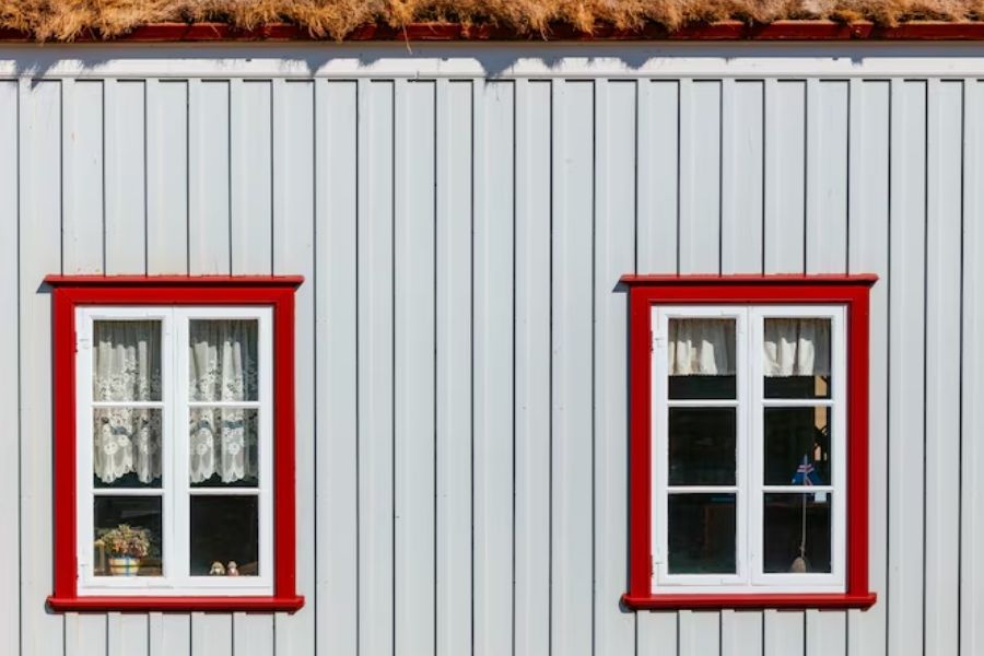 vertical gray siding
