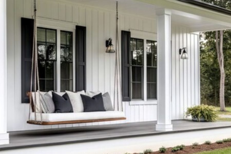 vertical white siding